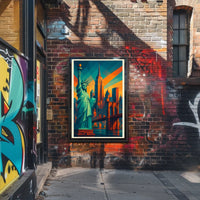 New York City Geometric Skyline Poster Modern Wall Art