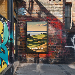 Chambers Bay Golf Course Scenic Sports Poster