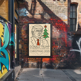 Trump Presidential Christmas 2025 Minimalist Political Propaganda Poster