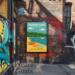 Higgins Lake Michigan Travel Poster