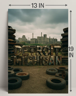 Detroit Michigan Industrial Legacy Poster Art PosterGoat