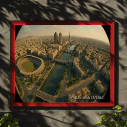 Syrian Arab Republic Aerial Cityscape Poster