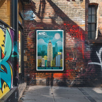 New York City Skyline Cityscape Poster Modern Wall Art