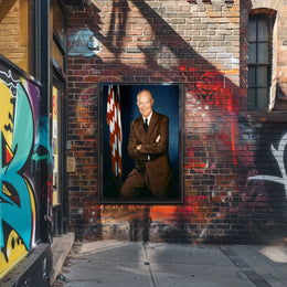 Presidential Pose with Flag – Dwight D. Eisenhower Poster