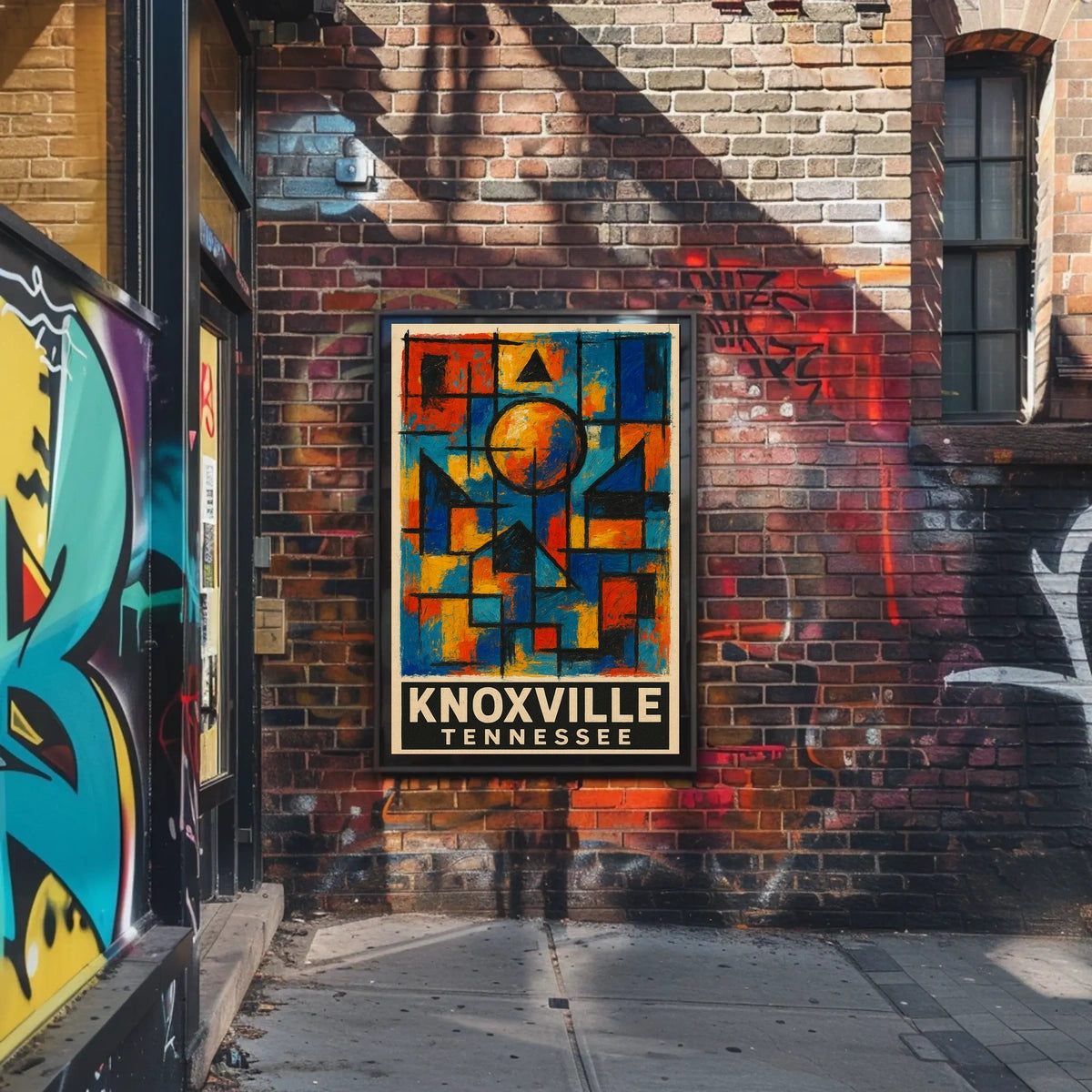 Vibrant Knoxville Geometric Abstract Art Poster Print
