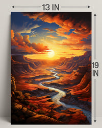 Sunset Over The Canyon Poster