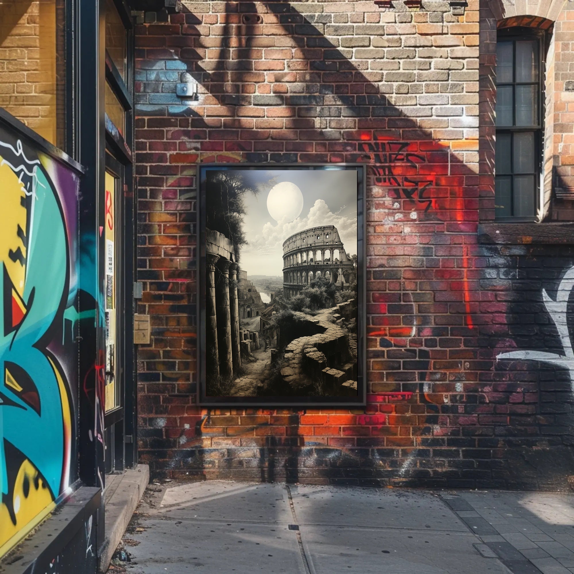 Moonlit Ruins Of Rome Poster