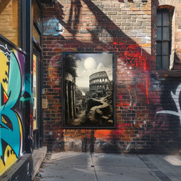 Moonlit Ruins Of Rome Poster