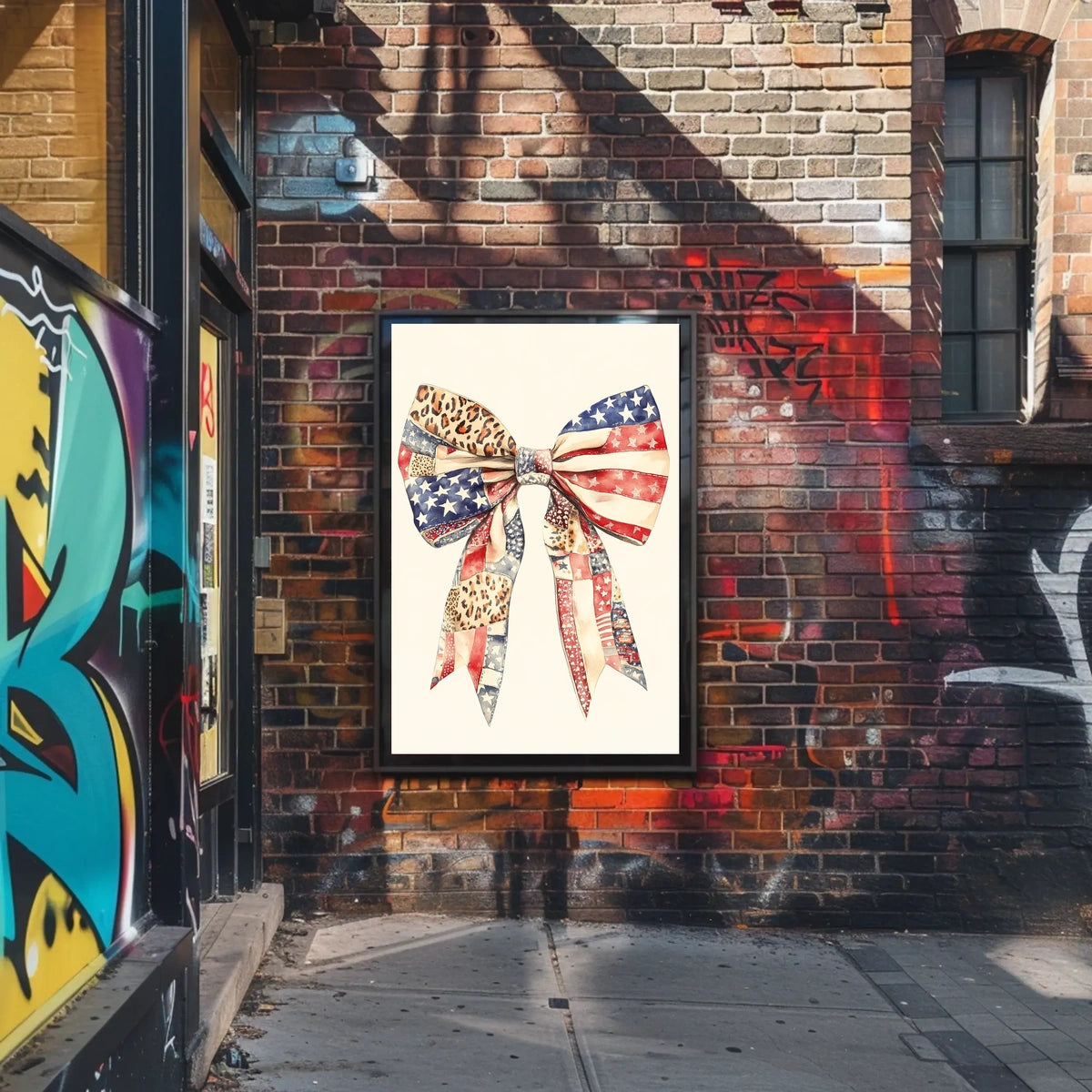 Large Coquette Bow American Flag Patriotic Wall Poster