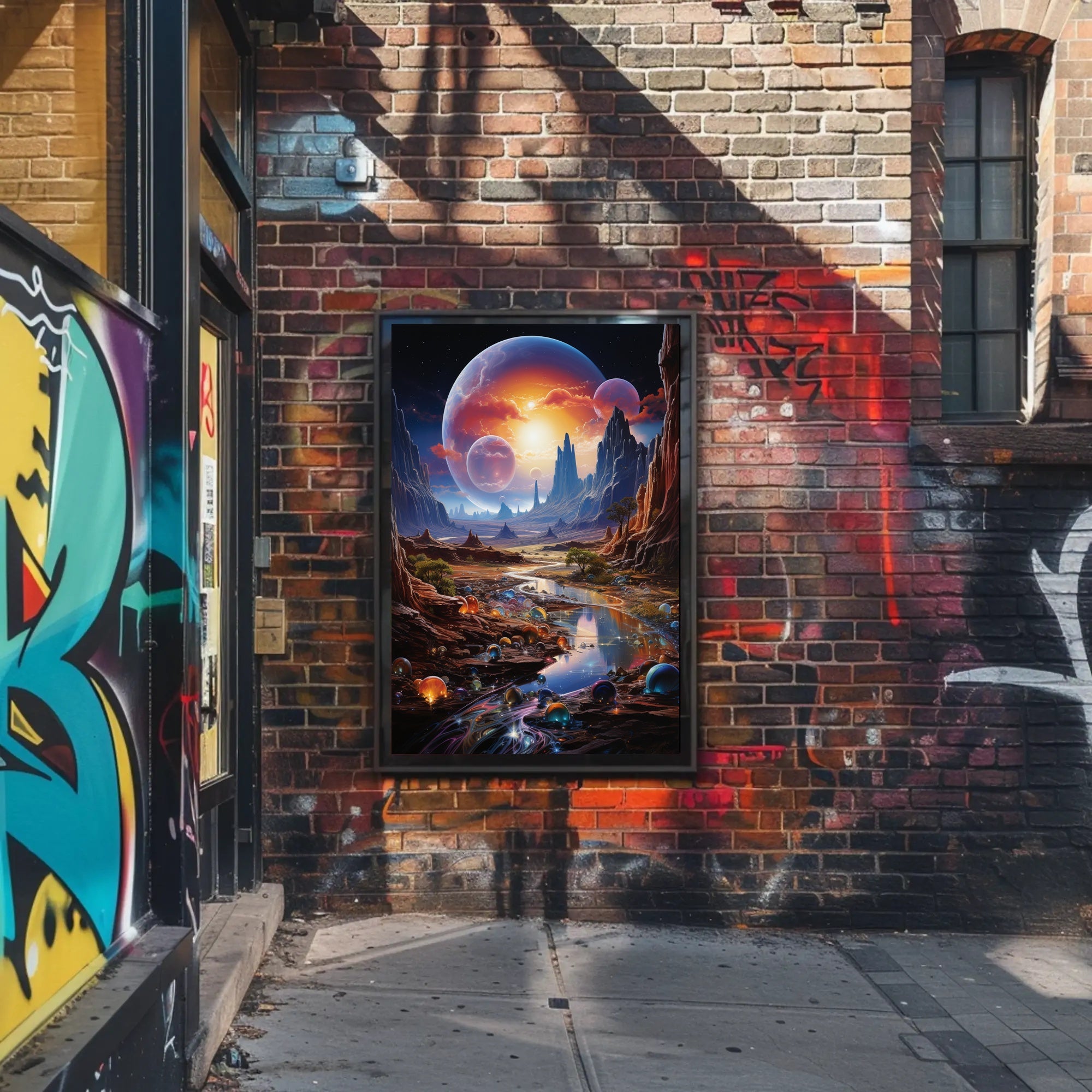 Cosmic Landscape Fantasy Poster PosterGoat