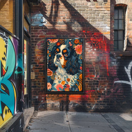 Floral Canine Portrait Wall Art Print