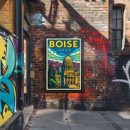 Boise, Idaho Vibrant Cityscape Poster