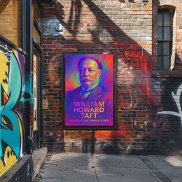 William Howard Taft 27th President of the United States Neon Gradient Overlay Poster