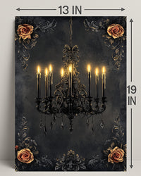 Elegant Chandelier And Roses Poster