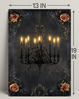Elegant Chandelier And Roses Poster