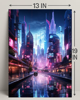 Neon Cityscape Poster