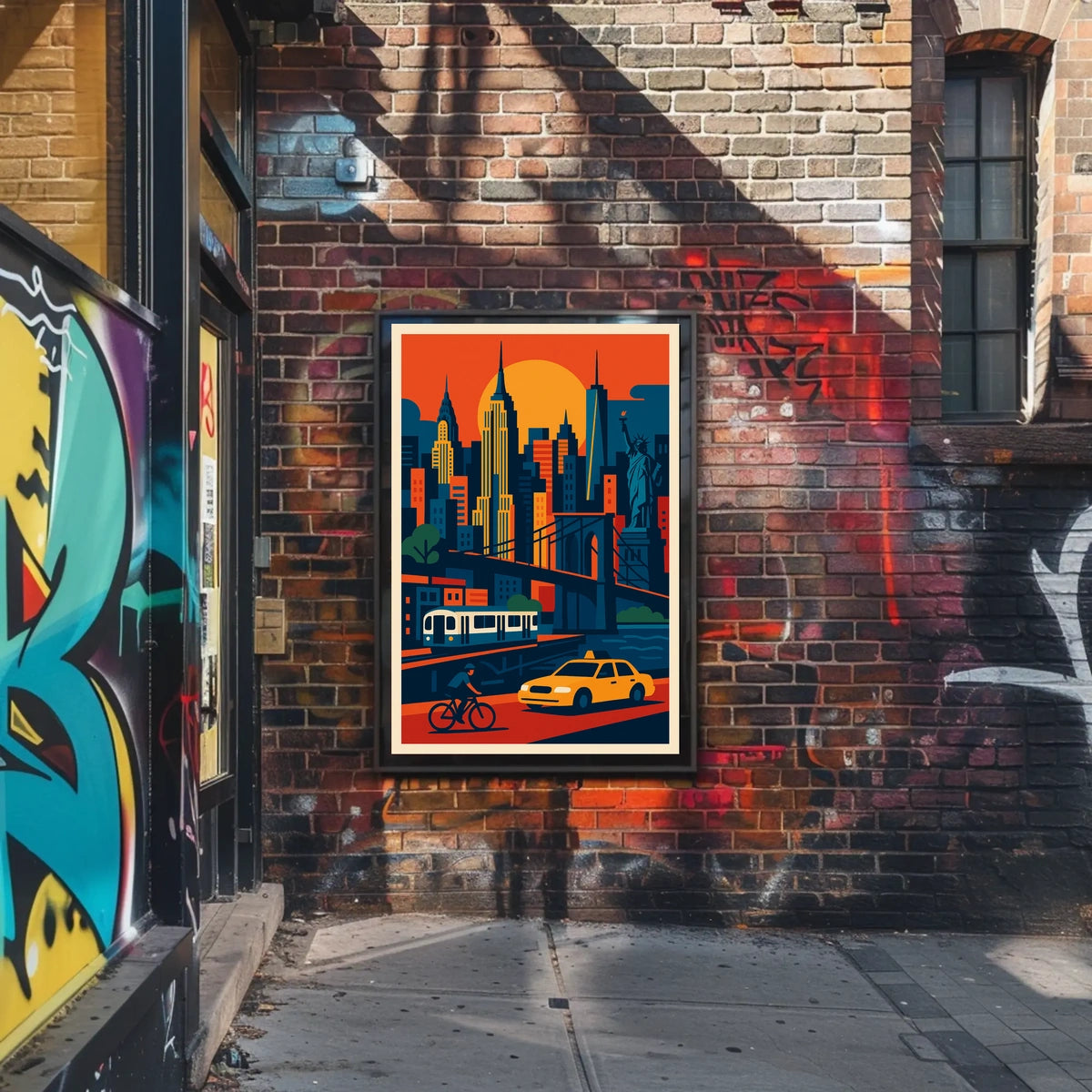 Urban Symphony Cityscape Poster Vibrant Sunset City Living
