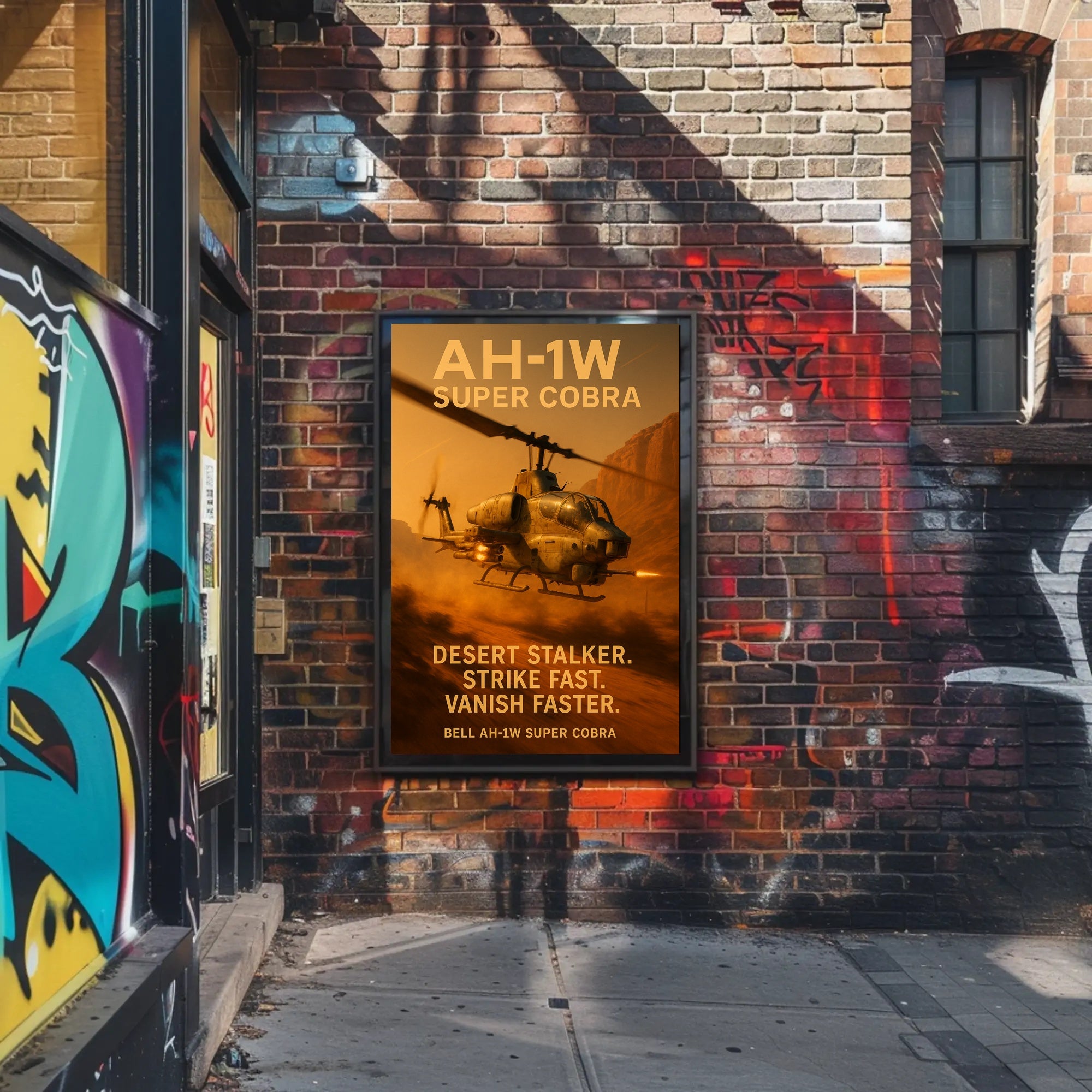 Bell AH-1W Super Cobra in Arid Desert Military Recruitment Poster