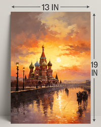 Sunset Over St. BasilS Cathedral Poster