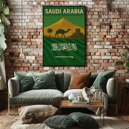 Saudi Arabian Vintage Design Cultural or Heritage Poster
