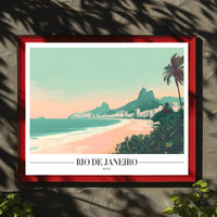 Scenic Rio de Janeiro Vintage Travel Art Poster