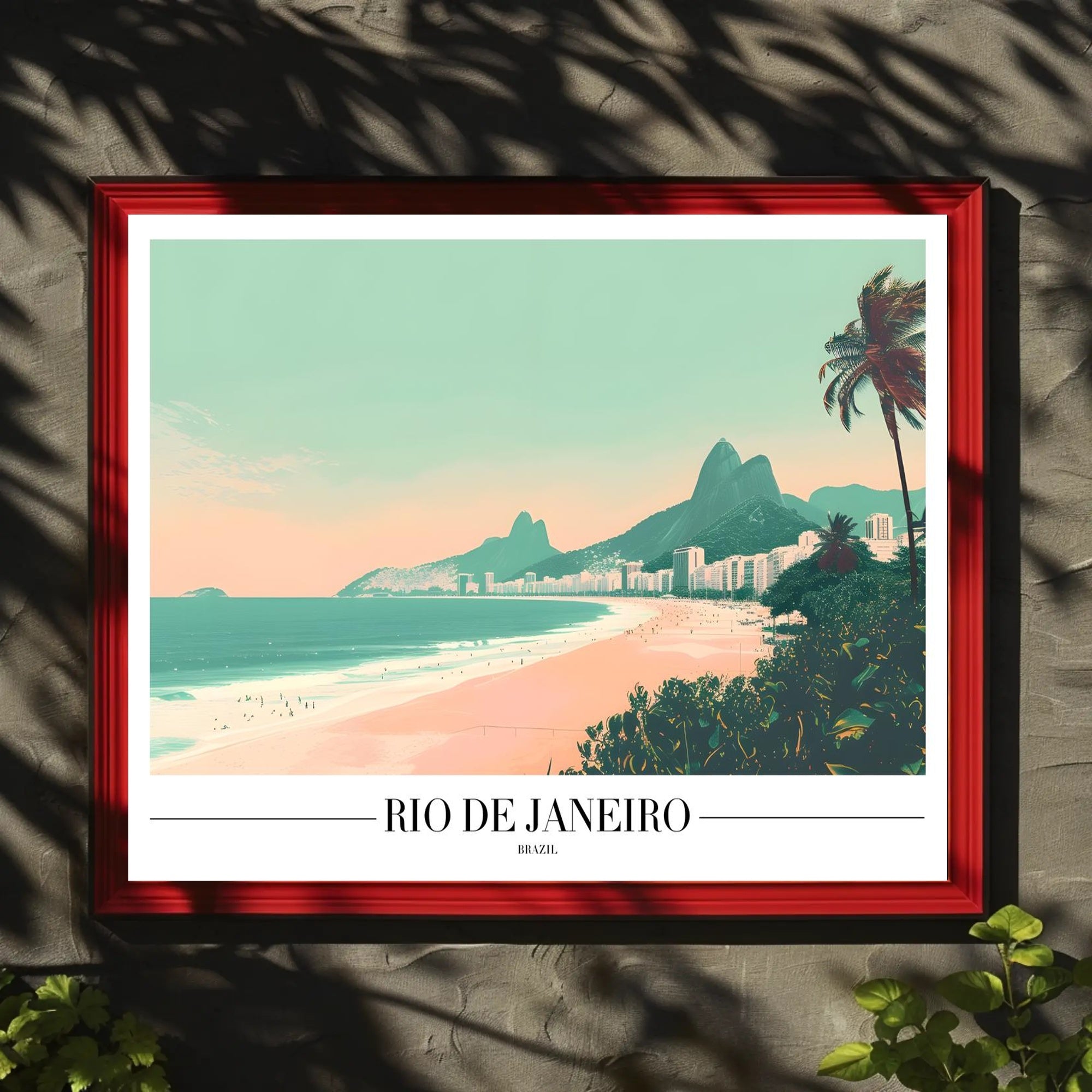 Scenic Rio de Janeiro Vintage Travel Art Poster