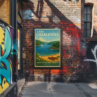 Lake Charlevoix Escape: Vintage Travel Poster