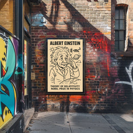 Albert Einstein Relativity Educational Curious Minds Poster