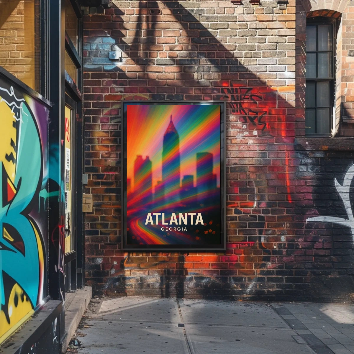 Atlanta Skyline Vibrant Pop Art Poster