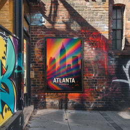 Atlanta Skyline Vibrant Pop Art Poster