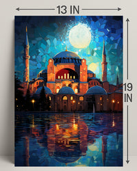 Moonlit Reflections Of Architectural Poster