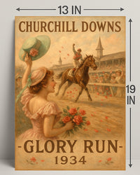 Churchill Downs Vintage Jockey Victory Sports Poster