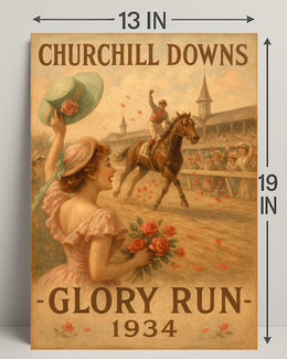 Churchill Downs Vintage Jockey Victory Sports Poster