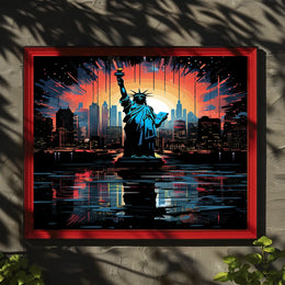 Statue Of Liberty At Sunset Poster