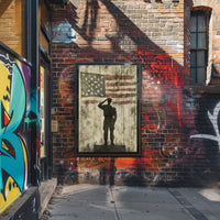Veteran Saluting Portrait of Americana Home Decor Poster
