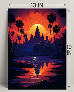 Sunset Over Tranquil Waters Poster