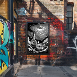 Stormy Seas in a Bottle Art Poster Print for Home Decor PosterGoat