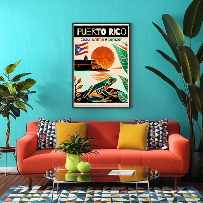Vintage Poster Puerto Rico Coqui