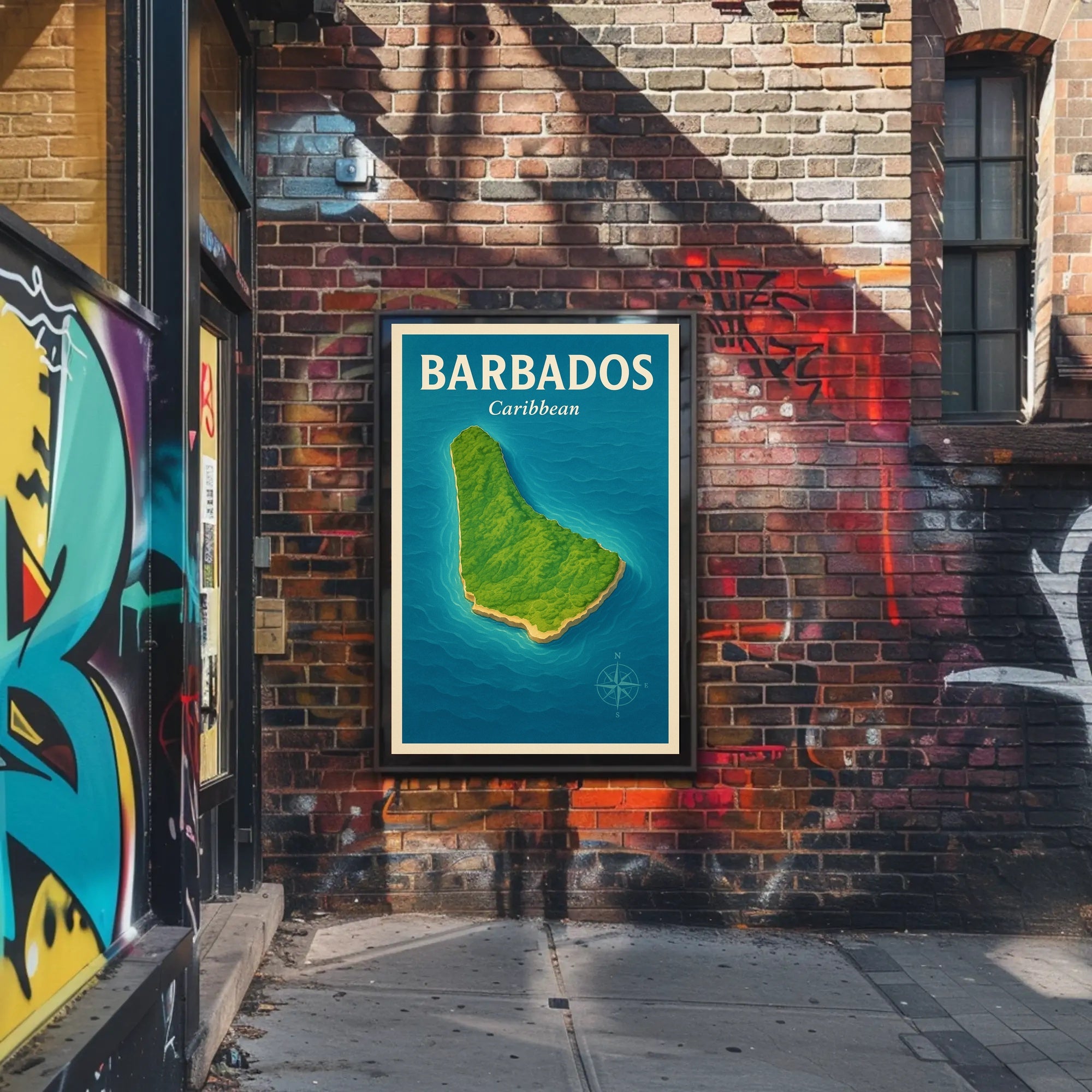 Barbados Adventure Vintage Travel Poster
