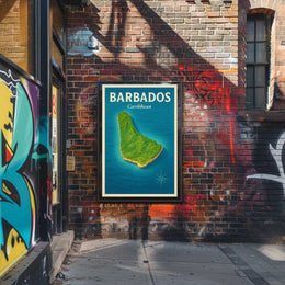 Barbados Adventure Vintage Travel Poster