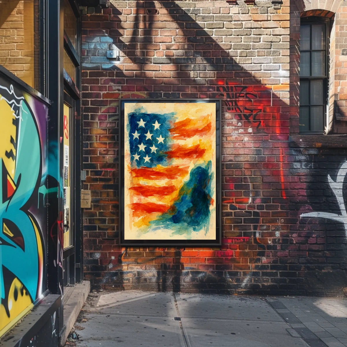 Abstract American Flag Abstract Poster