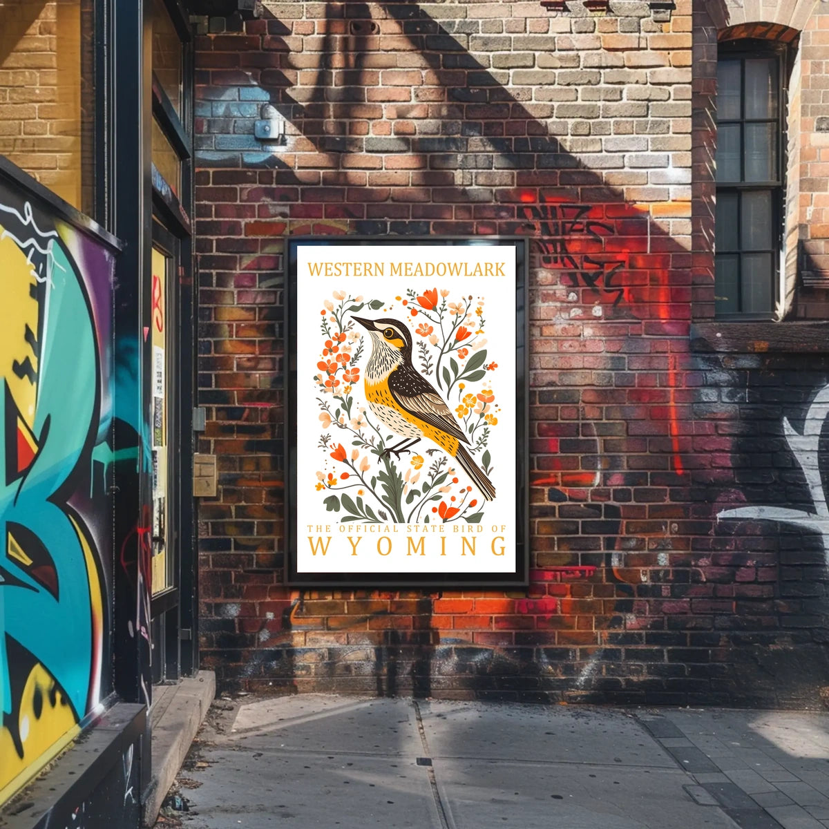 Western Meadowlark Wyoming State Bird Art Poster