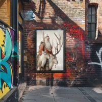Winter Wanderer With Reindeer Poster