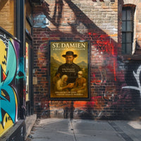 St. Damien Inspirational Legacy Vintage Heritage Poster