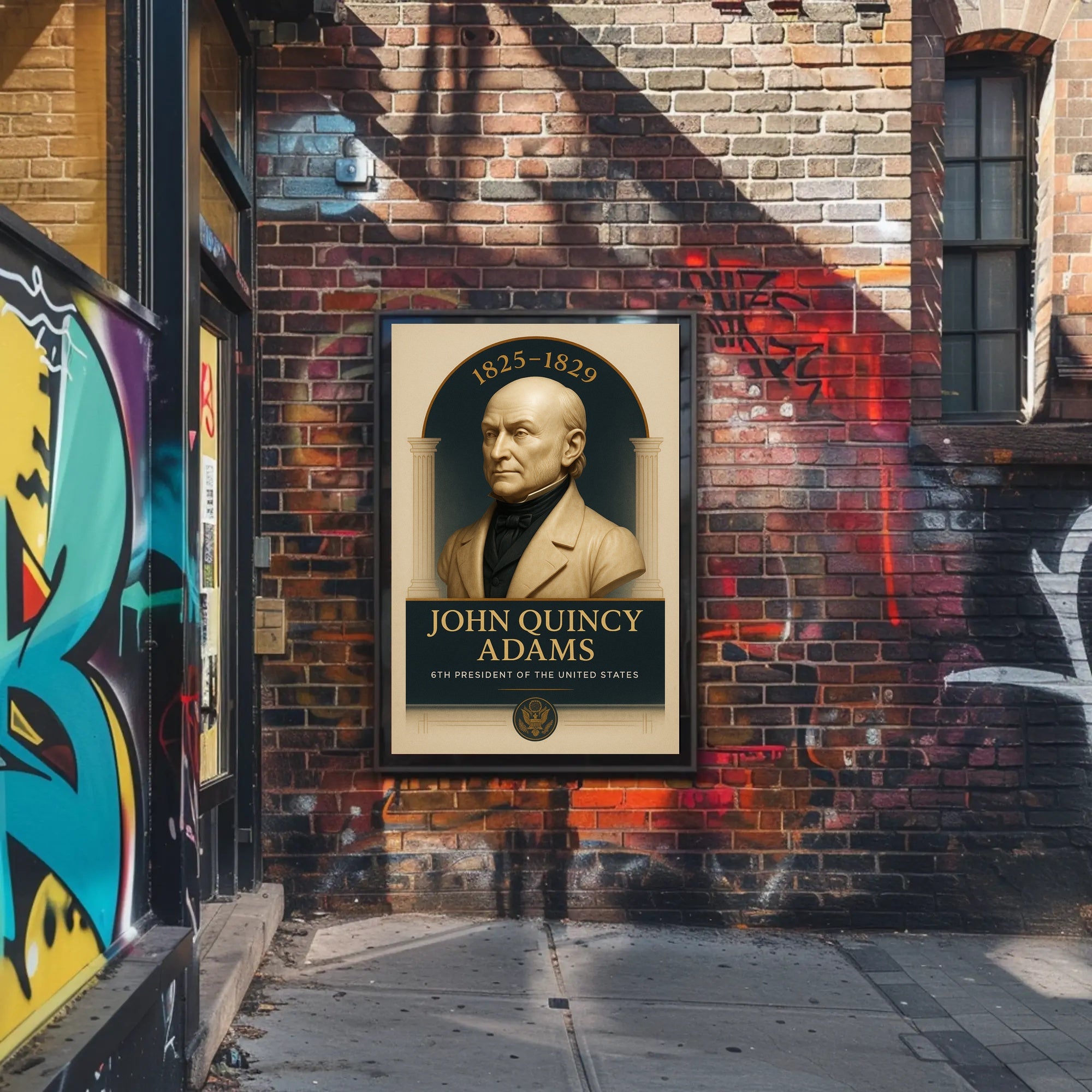 John Quincy Adams Vintage Presidential Historical Poster PosterGoat