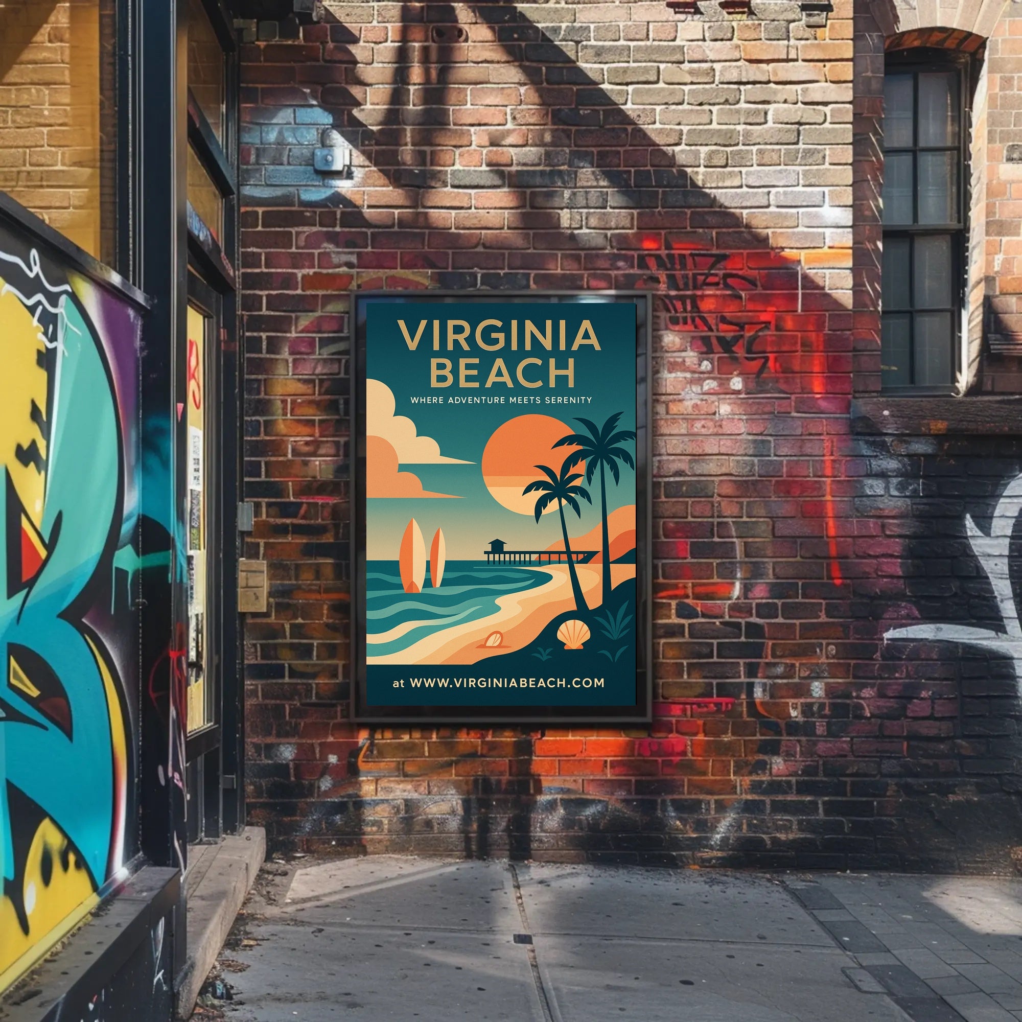 Virginia Beach Adventure and Serenity Travel Poster PosterGoat