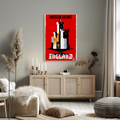 American Airlines England Travel Poster