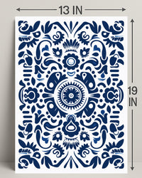 Ornate Blue Pattern Design Poster