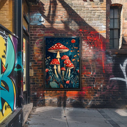 Enchanted Forest Mushrooms Wall Art Print