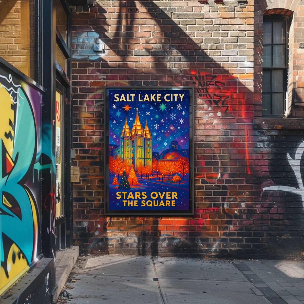 Stars Over The Square Salt Lake City Poster